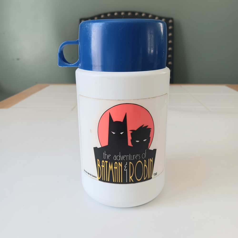 90s Thermos The Adventures Batman & Robin DC Comics Superhero Lunchbox Container